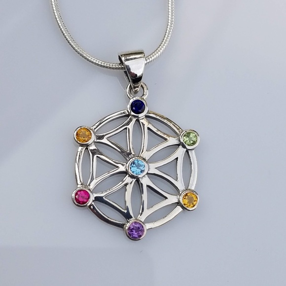 Modern Tree of Life .925 Sterling Silver Pendant by Peter Stone
